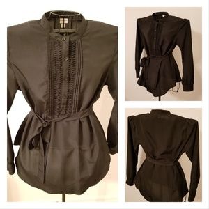 NWOT Tuxedo-Style Button-Up with Tie